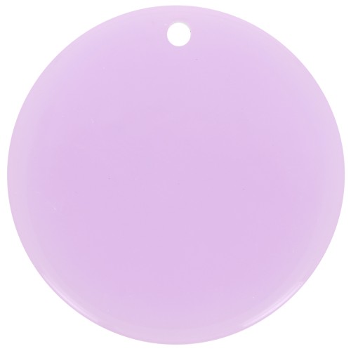 Pendentif rond en acrylique transparent 30 mm - Lilas x1
