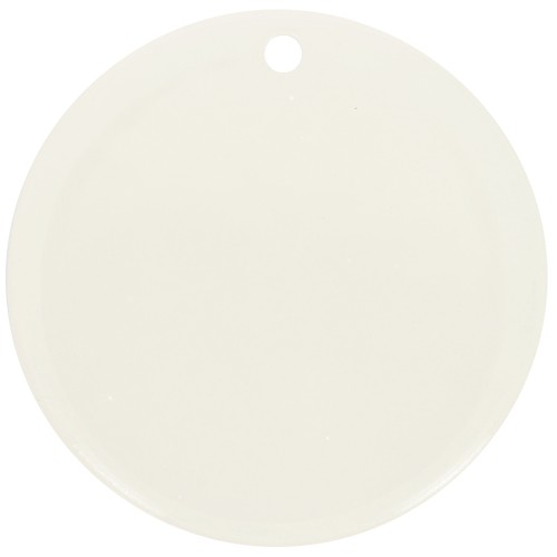 Pendentif rond en acrylique transparent 30 mm - Blanc écru x1