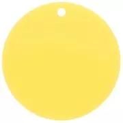 Pendentif rond en acrylique transparent 30 mm - Jaune Soleil x1