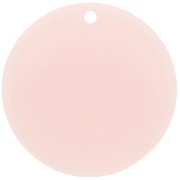 Pendentif rond en acrylique transparent 30 mm - Rose pâle x1