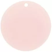 Pendentif rond en acrylique transparent 30 mm - Rose pâle x1