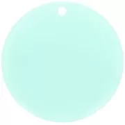 Pendentif rond en acrylique transparent 30 mm - Vert d'eau x1