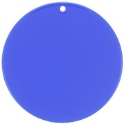 Pendentif rond en acrylique transparent 50 mm - Bleu roi x1