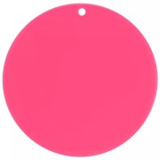 Pendentif rond en acrylique transparent 50 mm - Fuchsia x1|raw }}