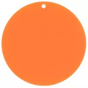 Pendentif rond en acrylique transparent 50 mm - Abricot x1