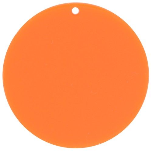 Pendentif rond en acrylique transparent 50 mm - Abricot x1