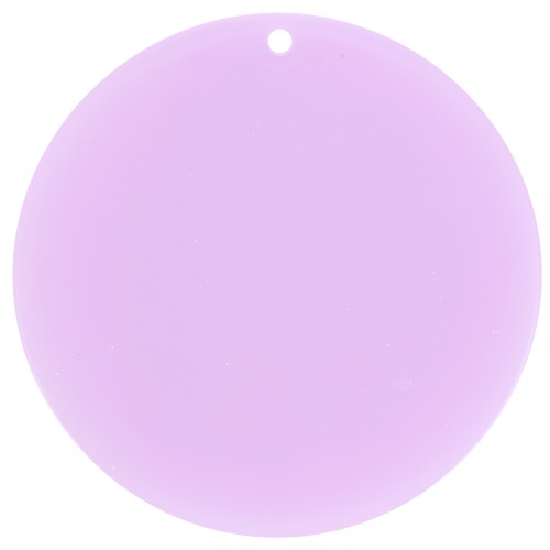 Pendentif rond en acrylique transparent 50 mm - Lilas x1