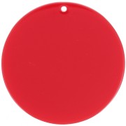 Pendentif rond en acrylique transparent 50 mm - Rouge Cadmium x1