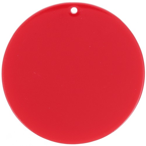 Pendentif rond en acrylique transparent 50 mm - Rouge Cadmium x1