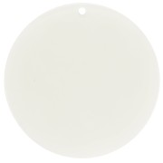 Pendentif rond en acrylique transparent 50 mm - Blanc écru x1