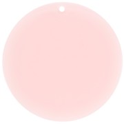 Pendentif rond en acrylique transparent 50 mm - Rose pâle x1