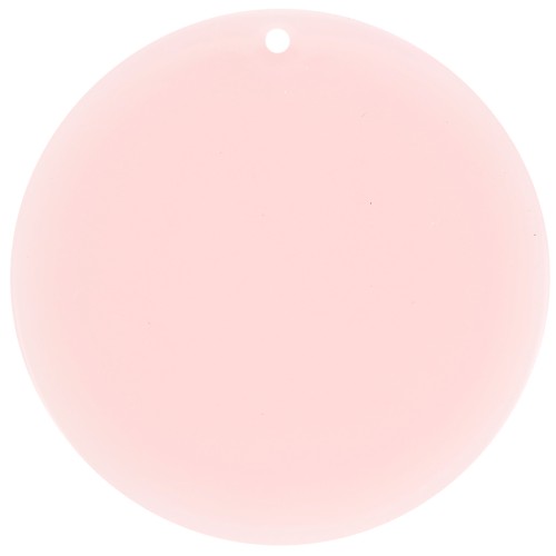 Pendentif rond en acrylique transparent 50 mm - Rose pâle x1