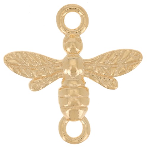 Intercalaire abeille 14 mm - Argent 925 Doré à l'or fin x1