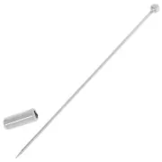 Fibule embout boule 64 mm - Argenté x10