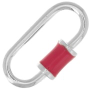 Fermoir ovale à visser 18x9 mm - Argent 925 - Resine Epoxy Corail x1|raw }}