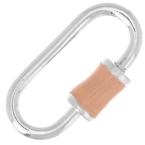 Fermoir ovale à visser 18x9 mm - Argent 925 - Resine Epoxy Nude x1