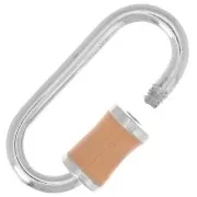 Fermoir ovale à visser 18x9 mm - Argent 925 - Resine Epoxy Nude x1