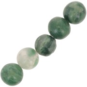 Perles rondes 6 mm pierre gemme - Jade Africain Vert x15
