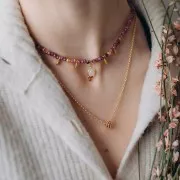 Pendentif goutte 18x7mm pierre gemme - Doré Or fin - imit Emeraude & Calcédoine x1