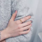 Bague fine réglable double avec oxydes de zirconium T50 à T56 - Doré Or fin x1