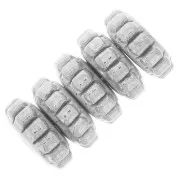 Perles rondelles avec petites boules 5 mm - Acier inoxydable 304L x5