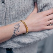 Bracelet jonc 6x160 mm - Acier inoxydable 316L Doré x1