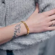 Bracelet jonc 6x160 mm - Acier inoxydable 316L Doré x1