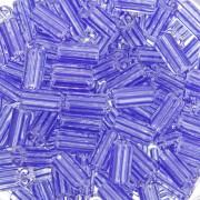 Perles tubes rayées - Preciosa Ornela Rola 7x3.5 mm Crystal transparent Bleu x5g|raw }}