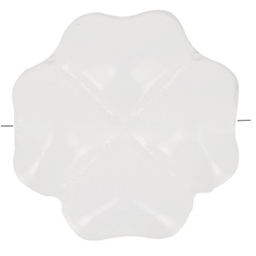 Perle trèfle 10 mm en verre - Blanc x4