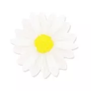 Cabochon pâquerette en résine 24 mm Blanc