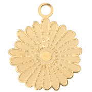 Breloque fleur marguerite 15 mm Acier inoxydable 316L - Doré x1|raw }}
