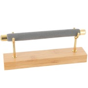 Porte bijoux pour bagues 8x19 cm - Bambou - Suédine Gris x1