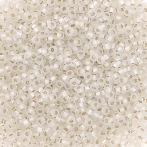 Rocaille Miyuki 15/0 1F - Crystal Silver Lined Mat x8g