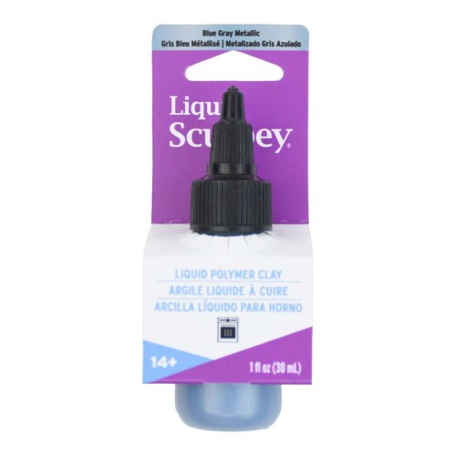 Pâte liquide Sculpey - Argile liquide à cuire - Bleu gris métallisé x30ml