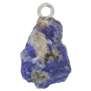 Pendentif pierre brute - pierre de naissance Avril - Argent 925 - Lapis Lazuli x1|raw }}