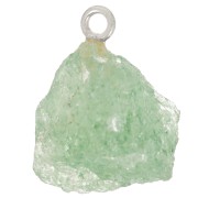 Pendentif pierre brute - pierre de naissance Mai - Argent 925 - Aventurine x1|raw }}