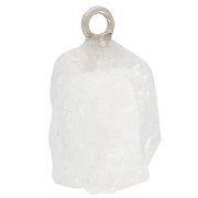 Pendentif pierre brute - pierre de naissance Juin - Argent 925 - Pierre de lune x1