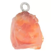 Pendentif pierre brute - pierre de naissance Juillet Argent 925 imit. Cornaline x1