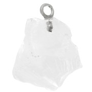 Pendentif pierre brute pierre de naissance Octobre Argent 925 Cristal de roche x1