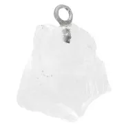 Pendentif pierre brute pierre de naissance Octobre Argent 925 Cristal de roche x1