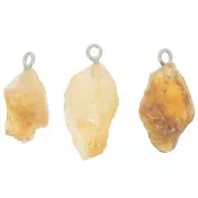 Pendentif pierre brute - pierre de naissance Novembre - Argent 925 - Citrine x1