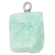 Pendentif pierre brute - pierre de naissance Décembre - Argent 925 - Amazonite x1