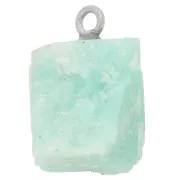 Pendentif pierre brute - pierre de naissance Décembre - Argent 925 - Amazonite x1
