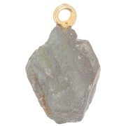 Pendentif pierre brute - pierre de naissance Septembre Doré Or fin Labradorite x1|raw }}