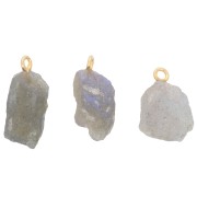 Pendentif pierre brute - pierre de naissance Septembre Doré Or fin Labradorite x1