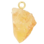 Pendentif pierre brute - pierre de naissance Novembre - Doré Or fin - Citrine x1