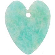 Pendentif coeur plat 19x16 mm en pierre gemme - Amazonite x1|raw }}
