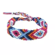 Bracelet brésilien nylon 16 mm Bleu/Orange/Fuchsia