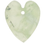 Pendentif coeur plat 19x16 mm en pierre gemme - Prehnite x1|raw }}
