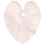 Pendentif coeur plat 19x16 mm en pierre gemme - Quartz rose x1